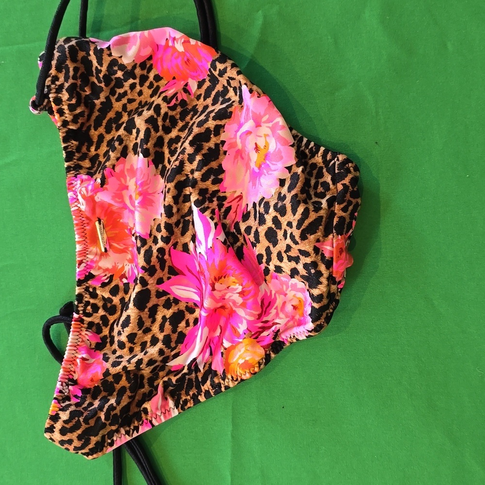 Victoria's Secret Pink Floral Leopard Bikini Bottom! S - Picture 2 of 2